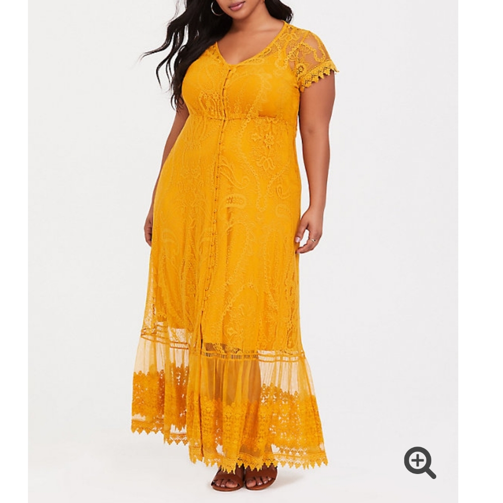 Torrid lace button maxi dress